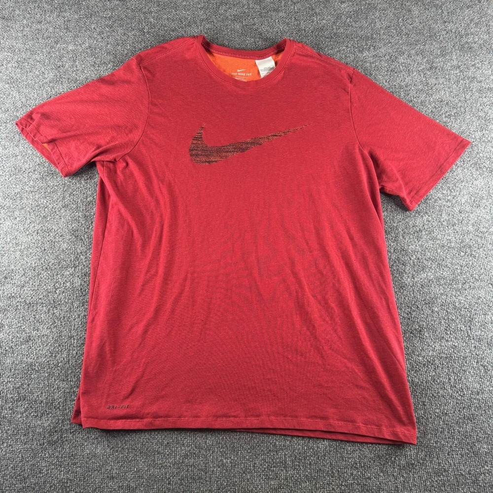 Nike Dri-FIT Shirt Mens 3XLT Red Short Sleeve Swoosh Graphic Tee Athletic